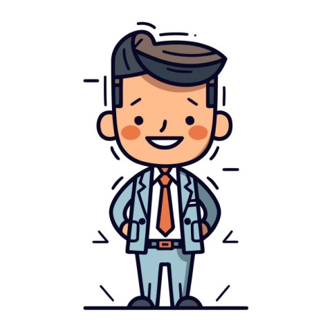 Businessman cartoon character. vector illustration. Flat design