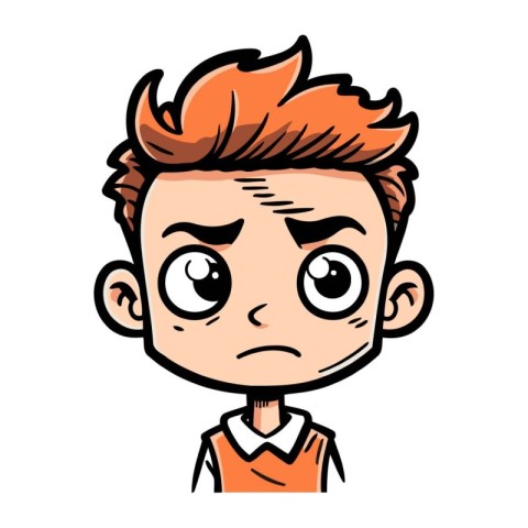 Angry boy cartoon vector illustration. Emotions. facial expressi