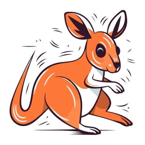 Kangaroo. Vector illustration of a kangaroo in cartoon style.