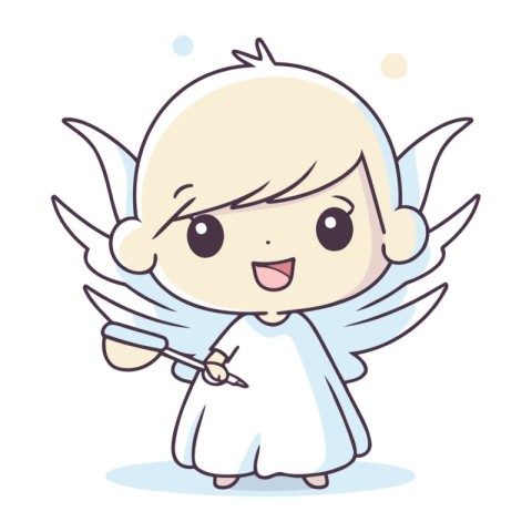 Cute angel cartoon vector illustration. Cute angel vector illust