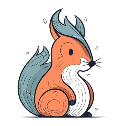 Funny cartoon squirrel. Vector illustration isolated on a white