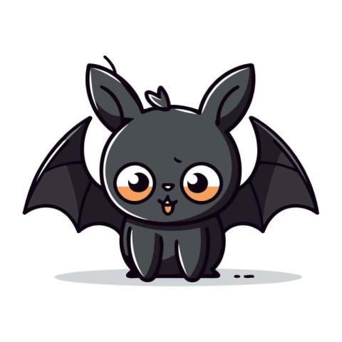 Cute Bat Cartoon Mascot Character. Vector Illustration.