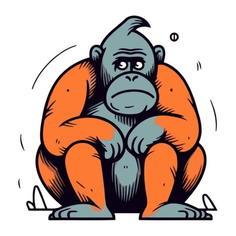 Gorilla. monkey. ape. Vector illustration for your design