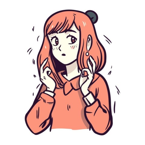 Illustration of a young woman making an OK sign with her fingers