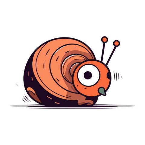 Cartoon snail. Vector illustration. Isolated on white background