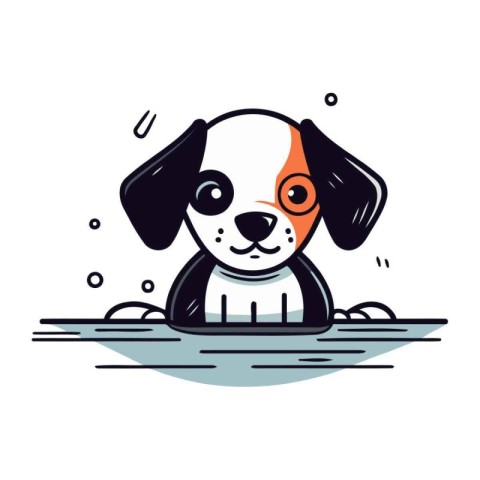 Cute dog vector illustration. Cute cartoon doodle dog.