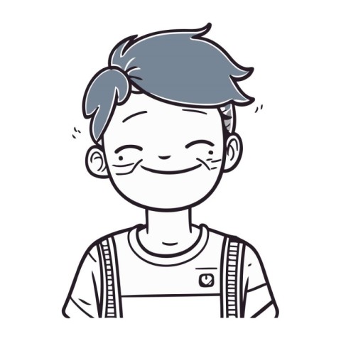 Vector illustration of a boy with glasses and a smile on his fac