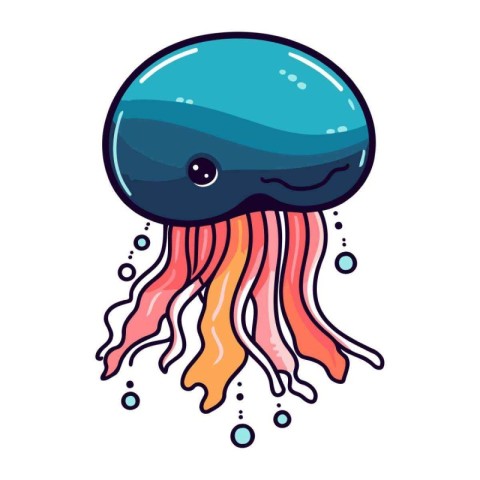 Jellyfish icon. Cartoon illustration of jellyfish vector icon fo