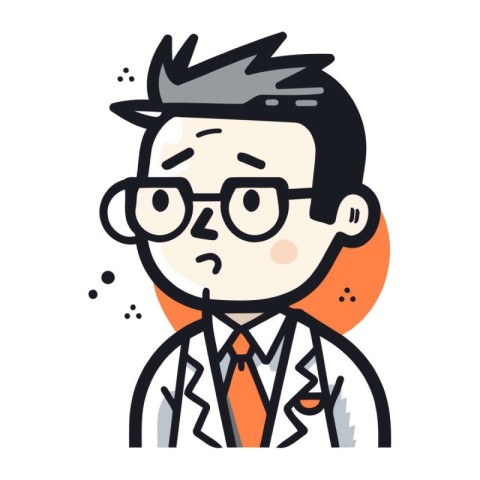 Vector illustration of male doctor cartoon character in flat des