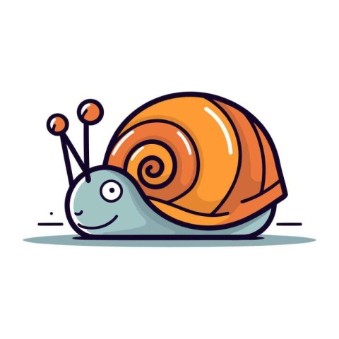 Cartoon snail. Vector illustration. Isolated on white background