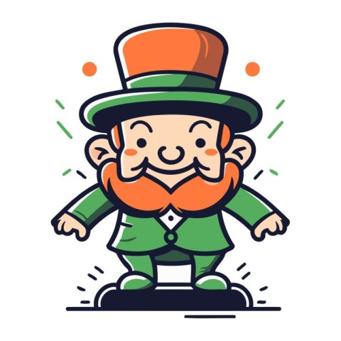 Leprechaun Vector Icon. St. Patricks Day Cartoon Illustration