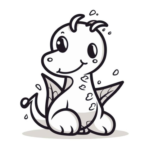 Cute little dinosaur. Vector illustration. Isolated on white bac