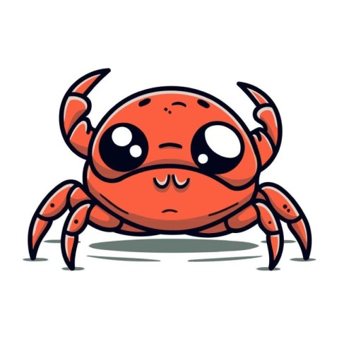 Cute cartoon crab. Vector illustration isolated on a white backg