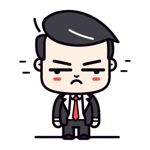 Angry Businessman   Cartoon Vector Illustration