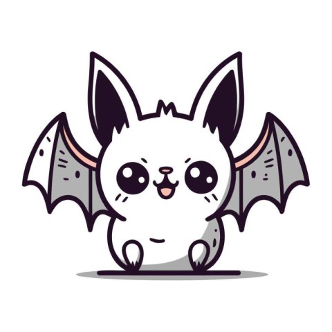 Cute cartoon bat. Vector illustration. Cute cartoon bat.