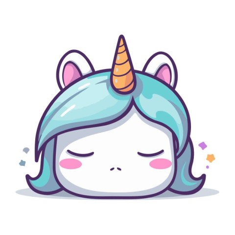 Unicorn icon. Cute cartoon style. Vector illustration.