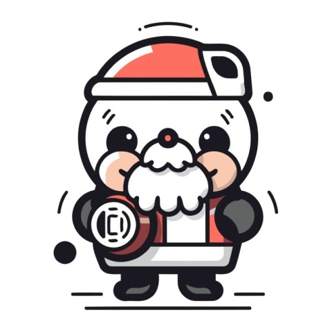 Cute kawaii santa claus character vector design.