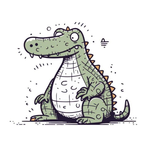 Crocodile vector illustration. Cute cartoon crocodile.