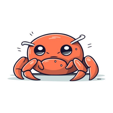 Cute cartoon crab. Vector illustration. Isolated on white backgr