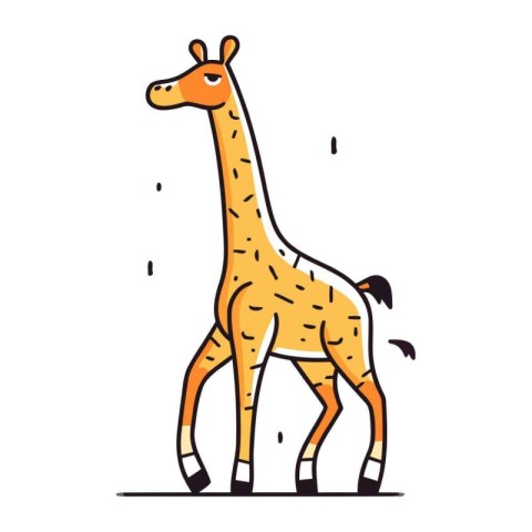 Giraffe vector illustration. Hand drawn cute giraffe isolated on