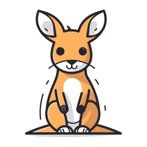 kangaroo vector illustration. cute kangaroo cartoon character.