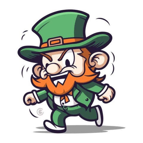 Leprechaun Cartoon Mascot Character Vector Illustration