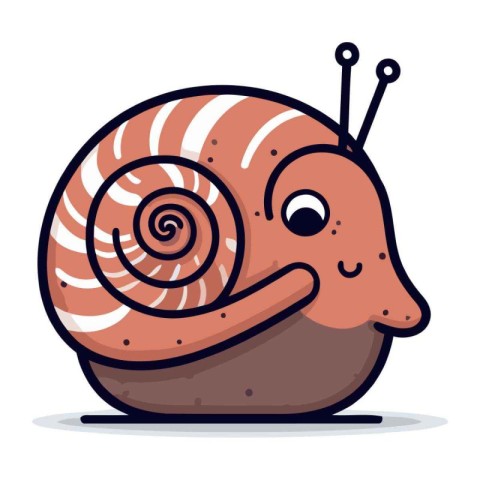 Cute cartoon snail. Vector illustration. Isolated on white backg