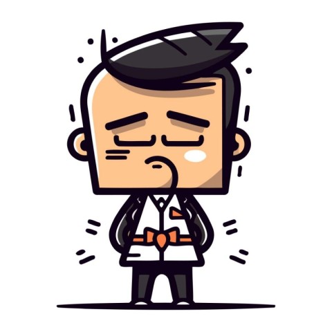 Upset Businessman   Cartoon Vector Illustration