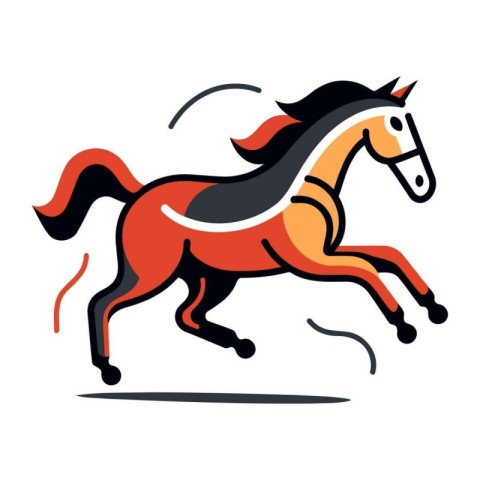 Horse running on a white background. Vector illustration for you