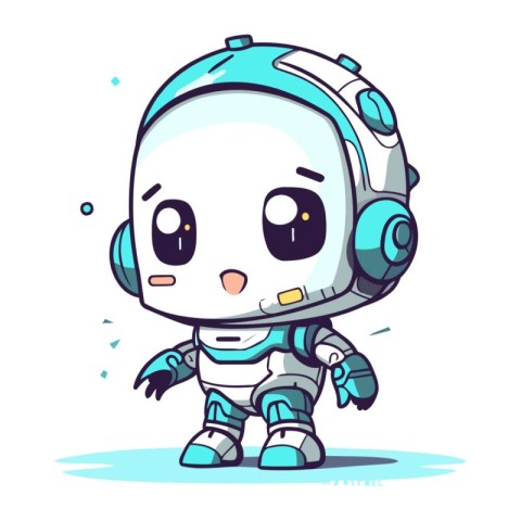 Cute cartoon astronaut character. Vector illustration isolated o