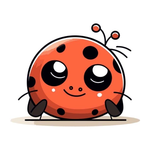 Cute cartoon ladybug. Vector illustration of a ladybug.