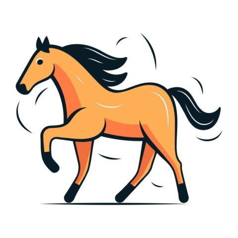 Horse icon. Vector illustration of a horse on white background.