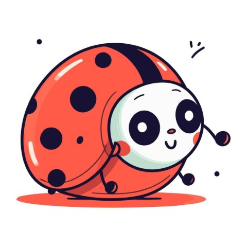 Cute cartoon ladybug character. Vector illustration. Isolated on