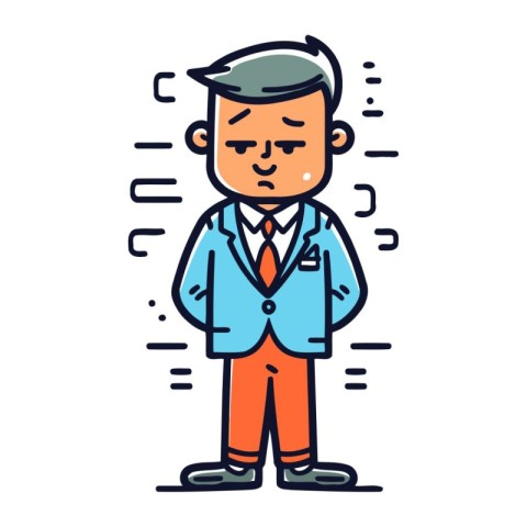 Illustration of a man in a business suit suffering from a headac