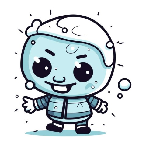 Cute cartoon astronaut in space costume. Vector illustration for