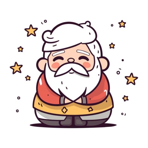 Cute cartoon Santa Claus. Vector illustration in a flat style.