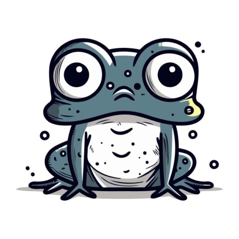 Cute cartoon frog. Vector illustration. Isolated on white backgr