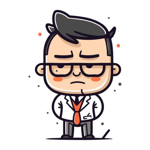 Angry Doctor   Cartoon Vector Illustration. Stylized Businessman