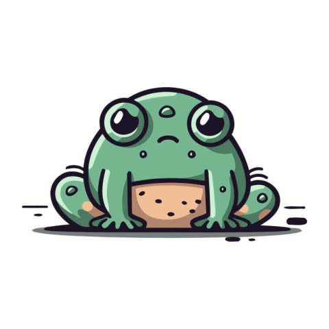 Cute cartoon frog isolated on a white background. Vector illustr