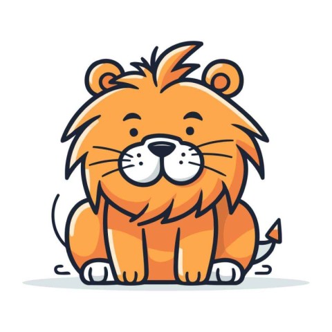 Cute lion. Vector illustration in cartoon style. Isolated on whi