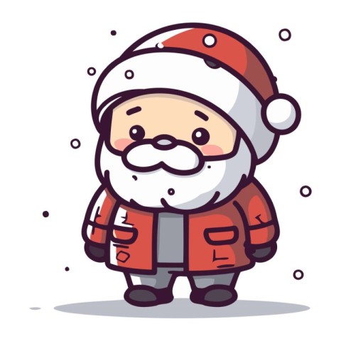 Santa Claus Cartoon Mascot Character Vector Illustration. Santa