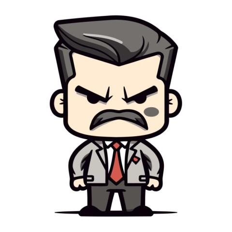 Angry Businessman   Cartoon Vector Illustration