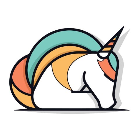 Unicorn head vector icon. Cartoon illustration of unicorn head v