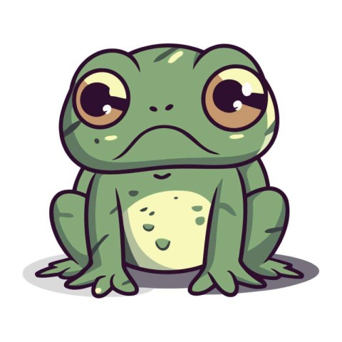 Cute cartoon frog isolated on a white background. Vector illustr