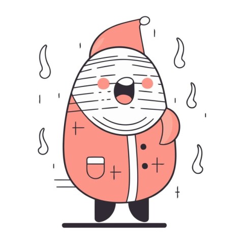 Funny Santa Claus. Vector illustration in doodle style.