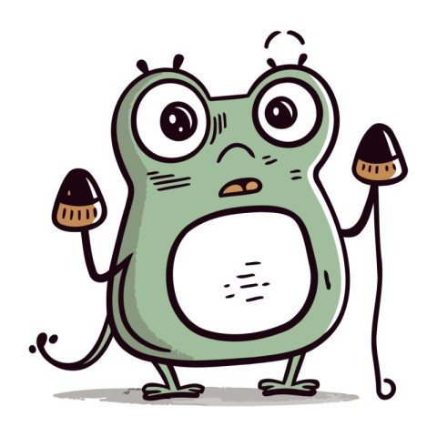 Frog cartoon. Vector illustration of funny frog. Cartoon frog.