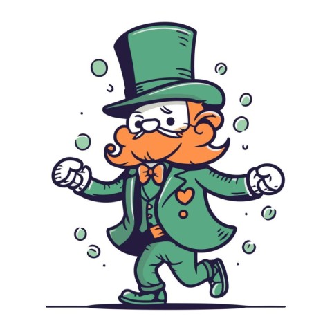 Cartoon funny leprechaun. Vector illustration for your design