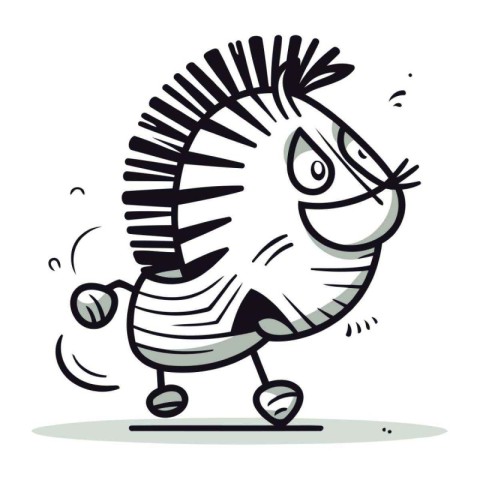 Cartoon Fish Character Running. Vector Illustration Isolated on