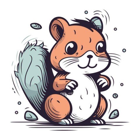 Cute cartoon hamster. Vector illustration of a hamster.