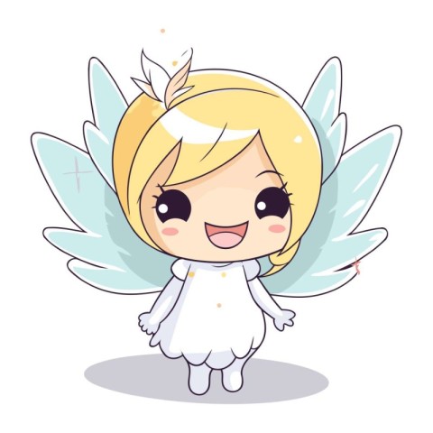 Cute angel with wings. Vector illustration of a cute angel.